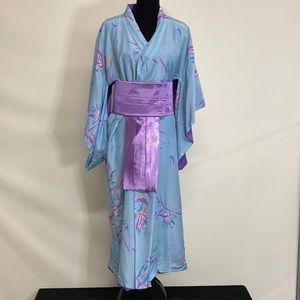 SOLD Hand tailored kimono with sash(obi)